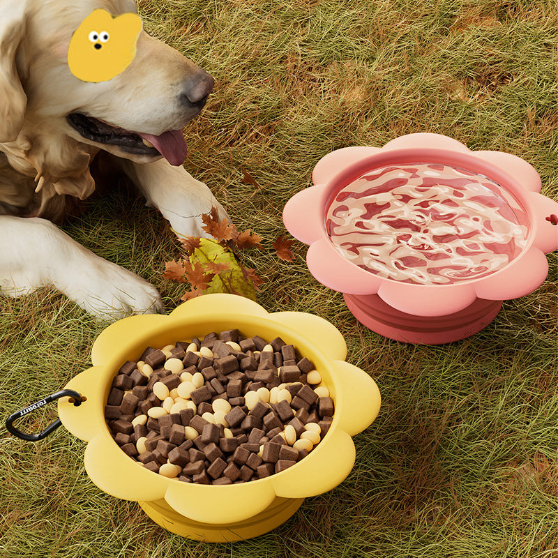 flower collapsible pet bowl