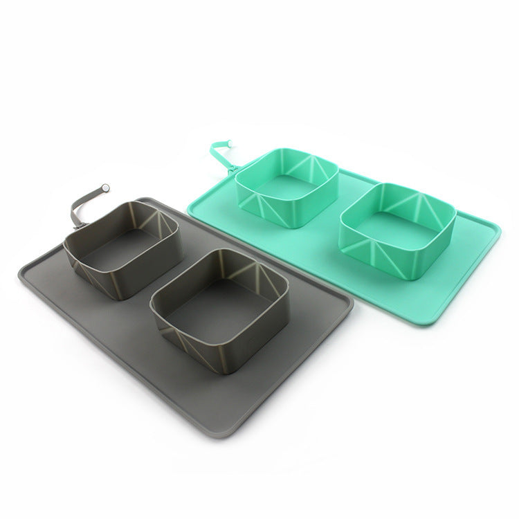 Silicone 2-in-1 Foldable  Pet Bowl