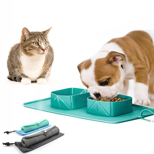 Silicone 2-in-1 Foldable  Pet Bowl