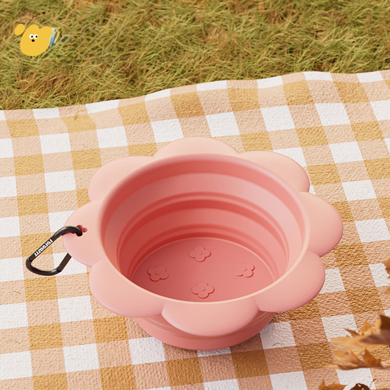 flower collapsible pet bowl