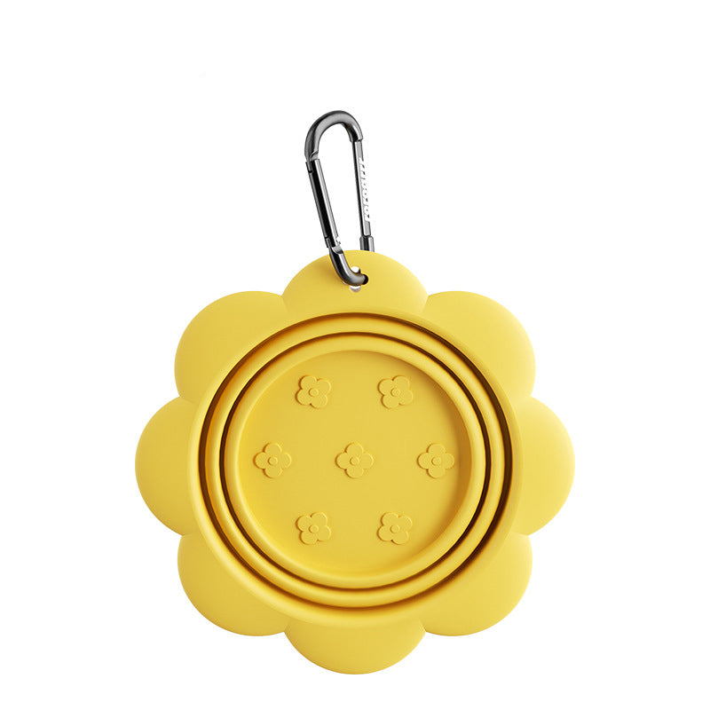 flower collapsible pet bowl