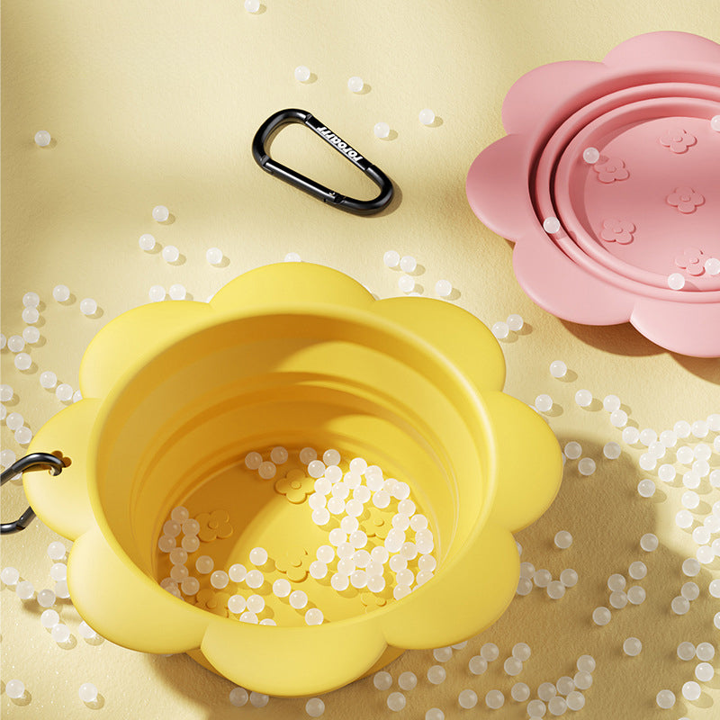 flower collapsible pet bowl